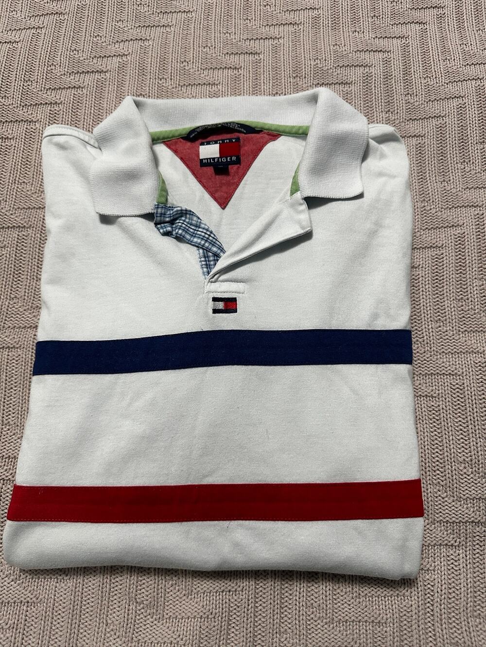 Tommy Hilfiger Y2K striped polo size S READ
